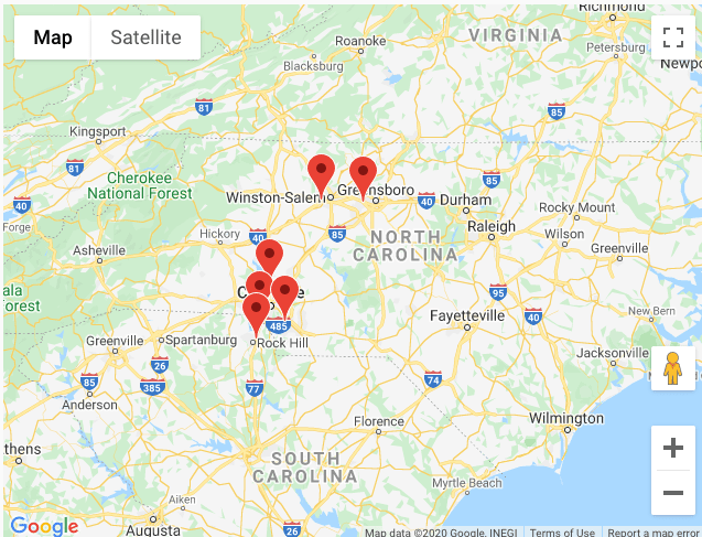 Carolina Veterinary Specialists Locations Map